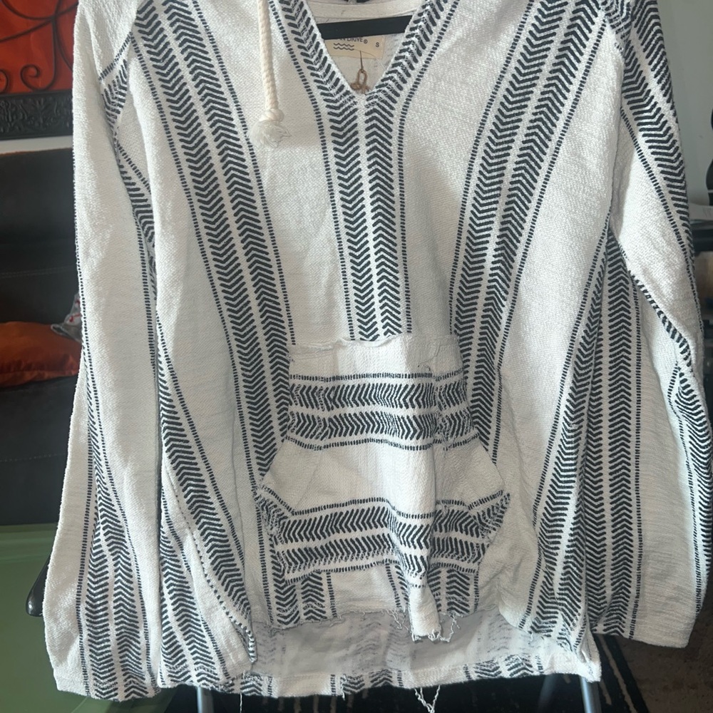 Ocean Drive Black and White Striped Sweater